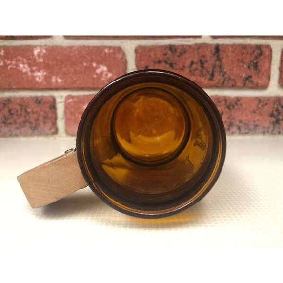 Siesta Ware Beer Mug New York City Souvenir Amber Glass Wooden Handle Landmarks - Picture 5 of 6